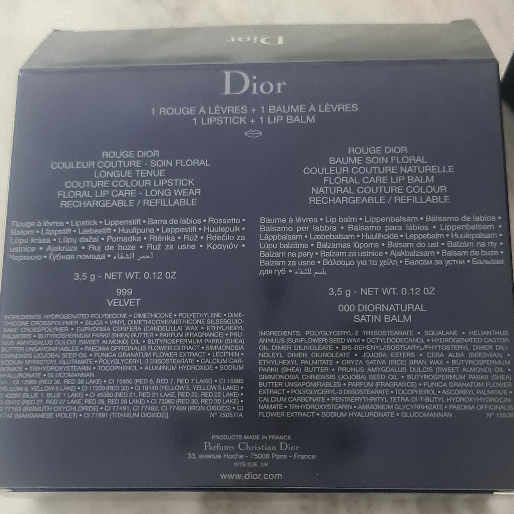 Coffret rouge à lèvres DIOR
