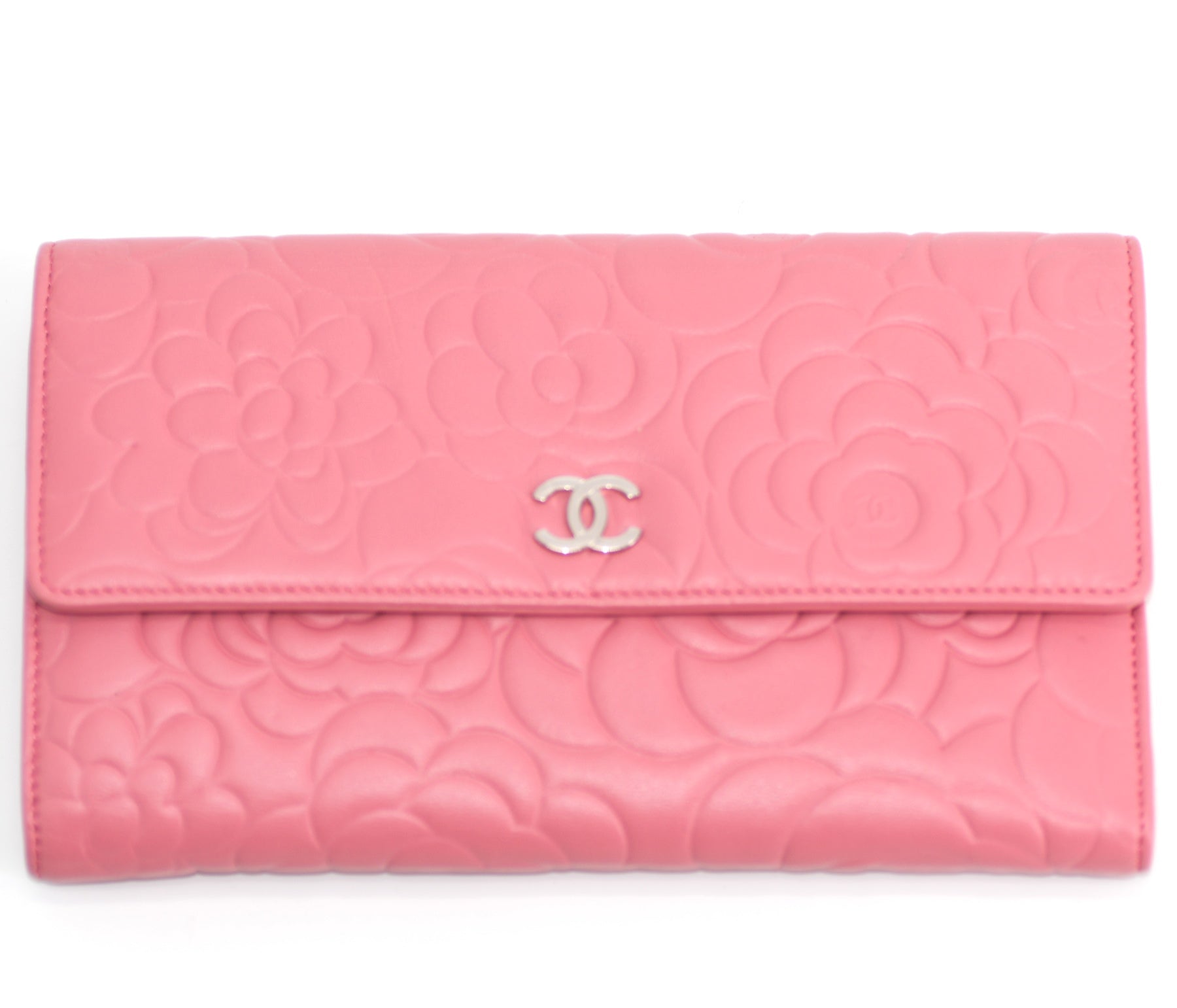 Grand Portefeuille Chanel-cuir agneau-rose
