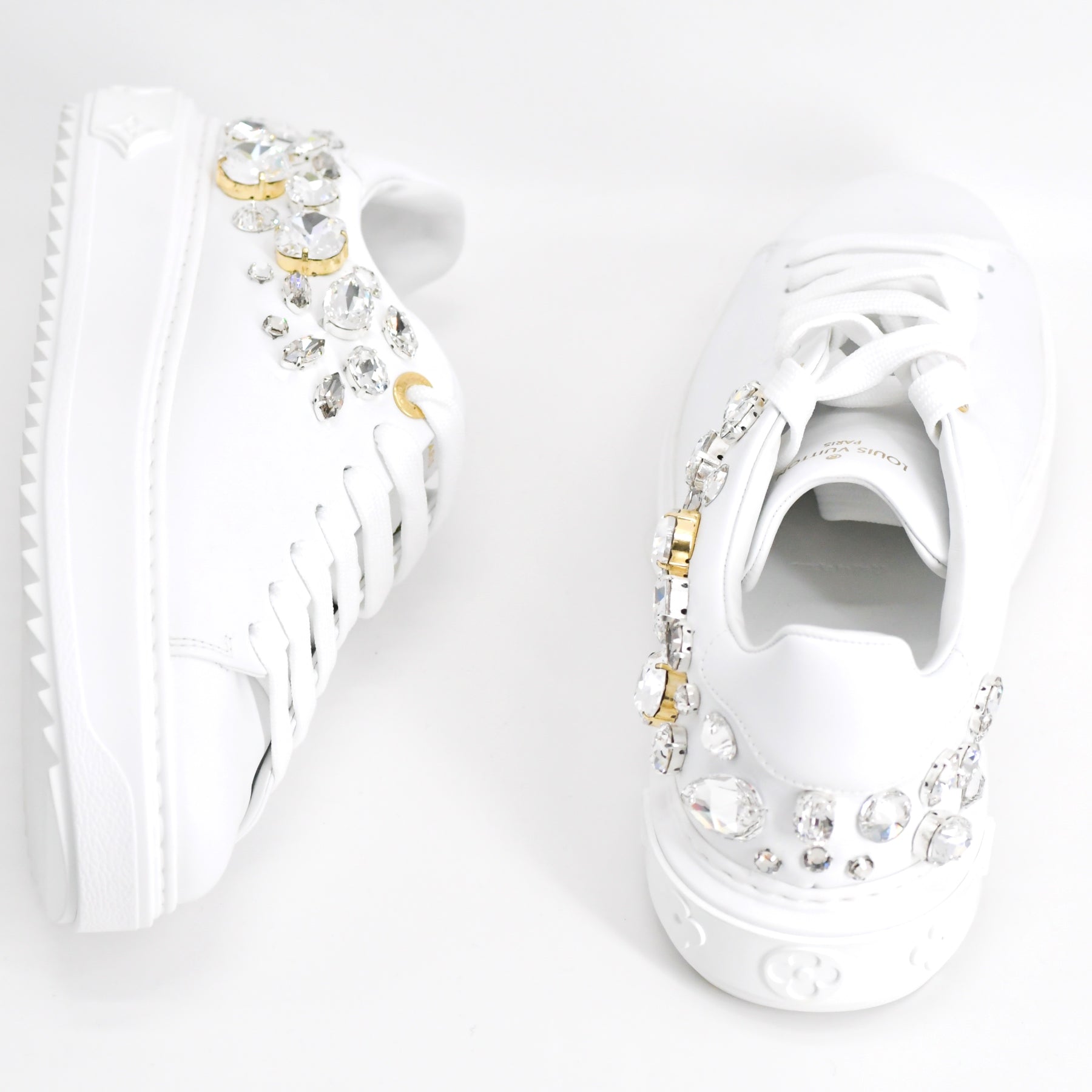 Baskets Louis Vuitton-Time out- Blanches strass