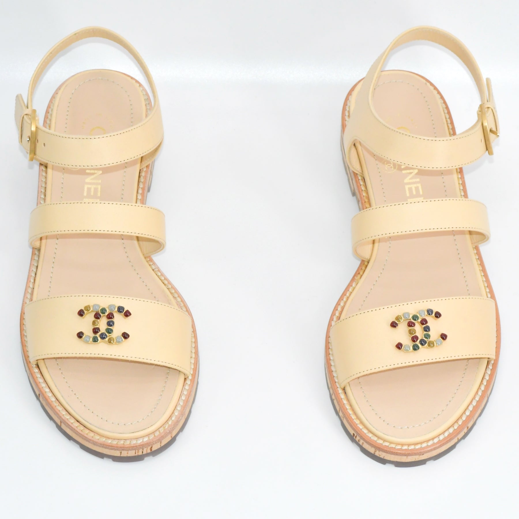 Sandales Chanel -CC perles