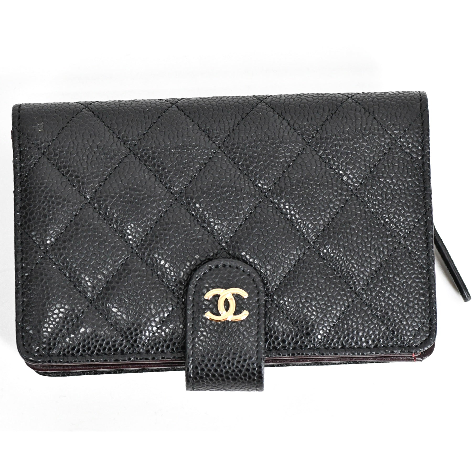 Portefeuille-Chanel-Cuir-Caviar-Noir