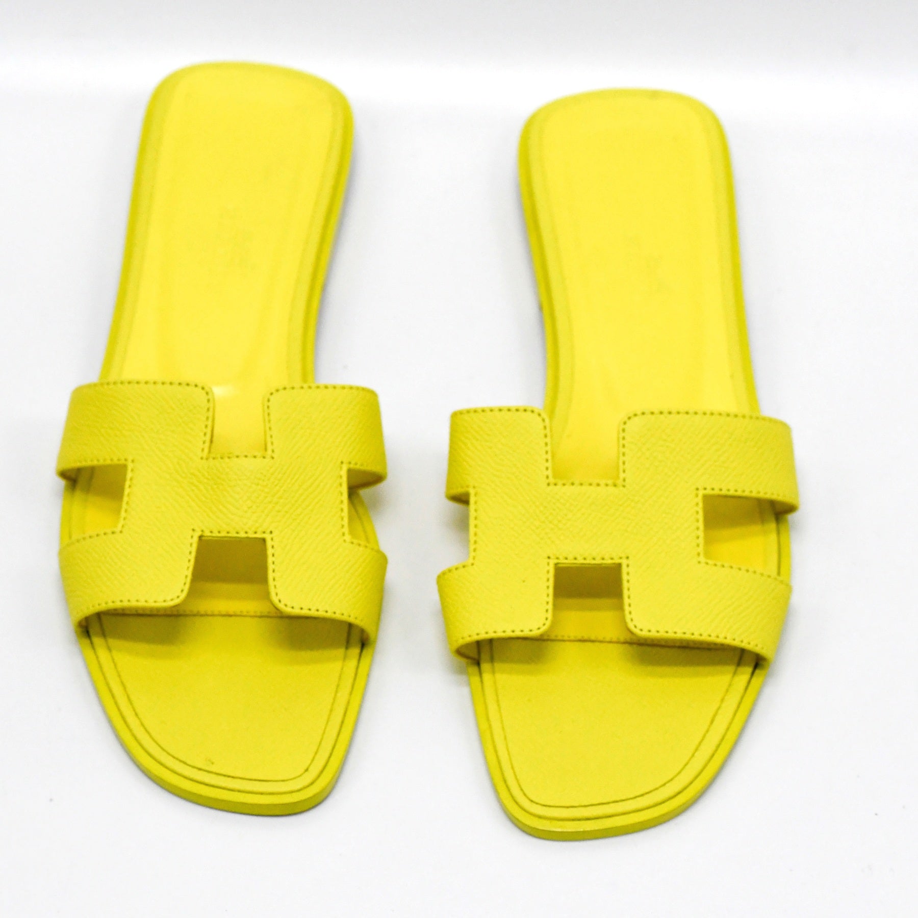 Sandales-Hermès-Oran-Jaune Lime Taille 37