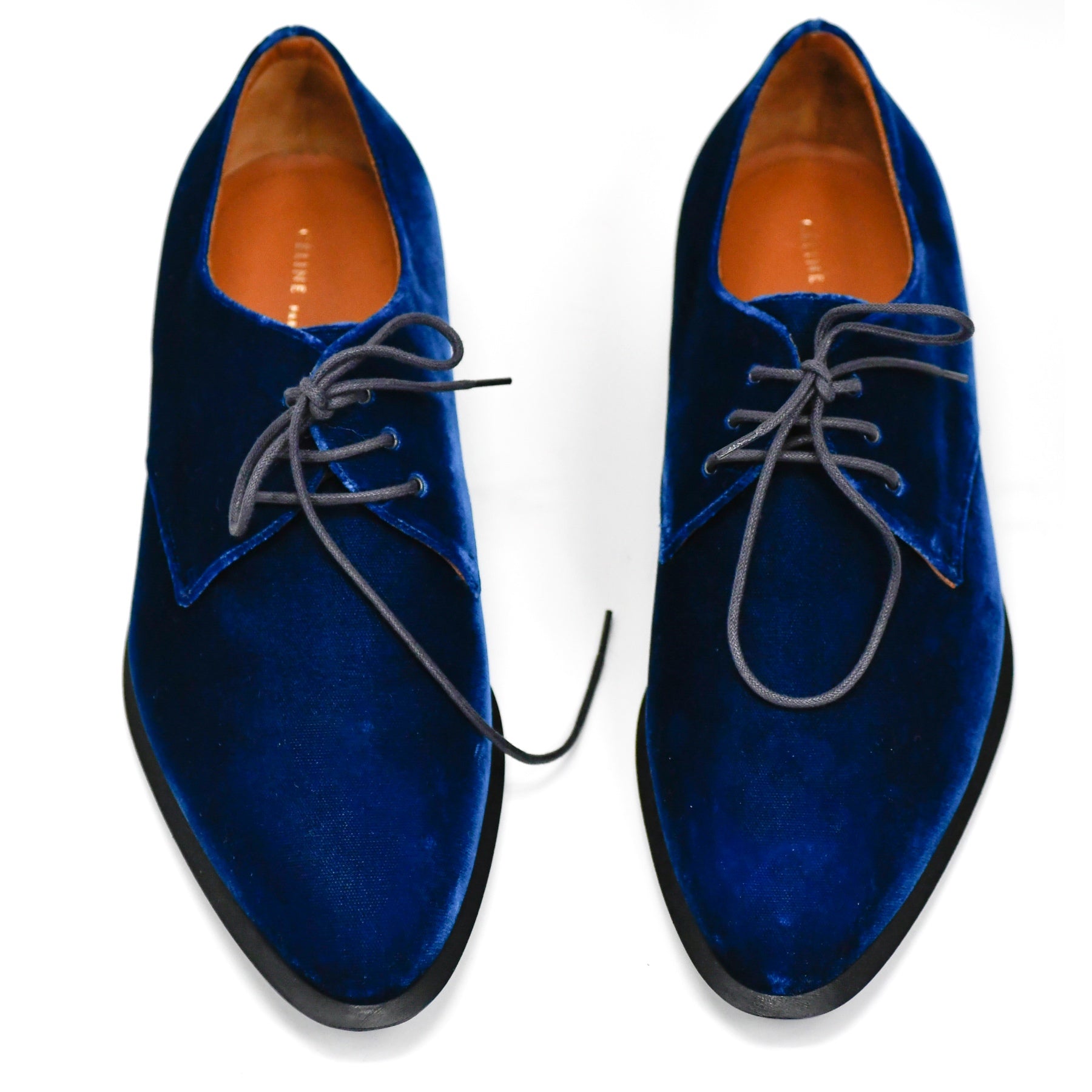 Derbies-Celine-Velours-Bleu-39,5