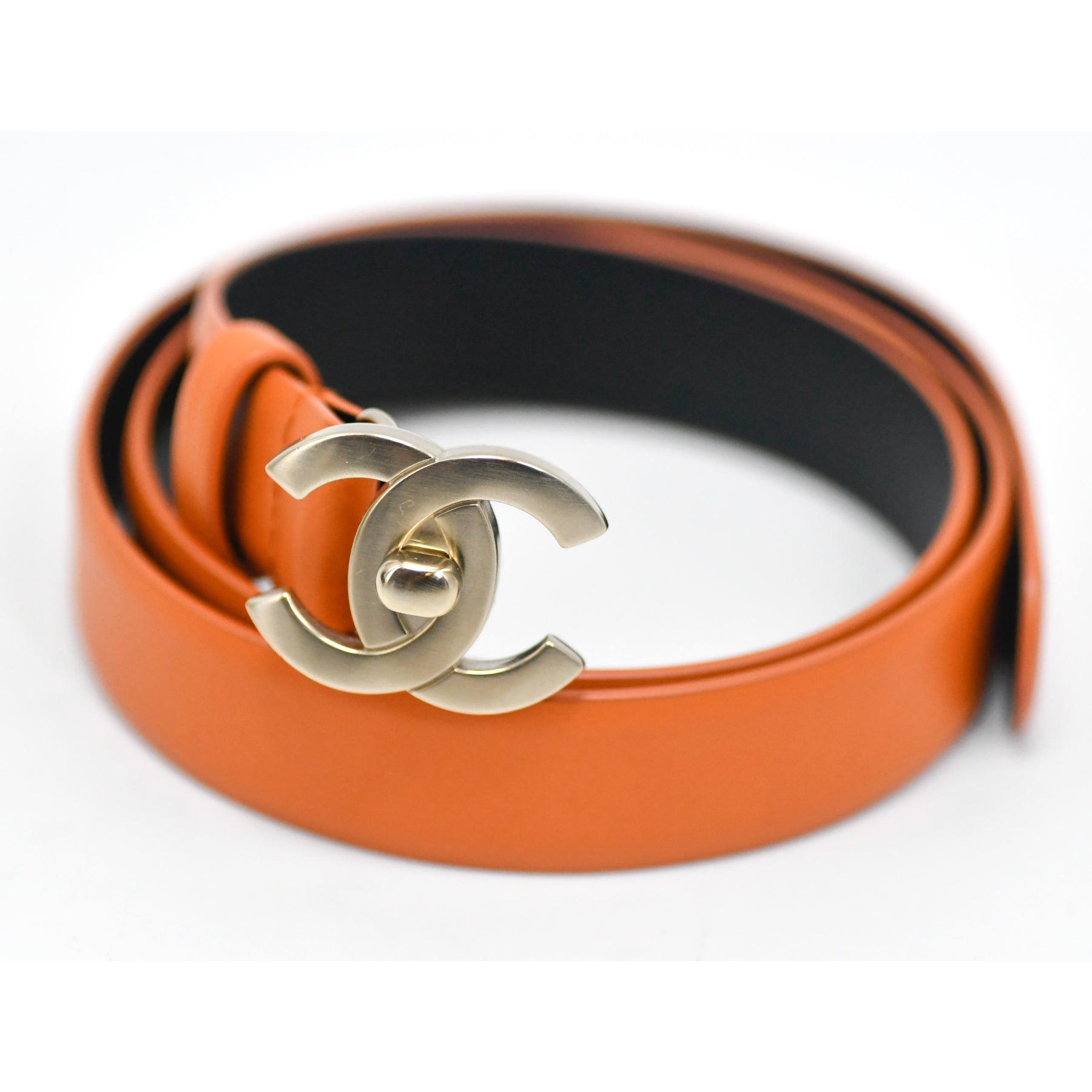 Ceinture Chanel CC orange 80