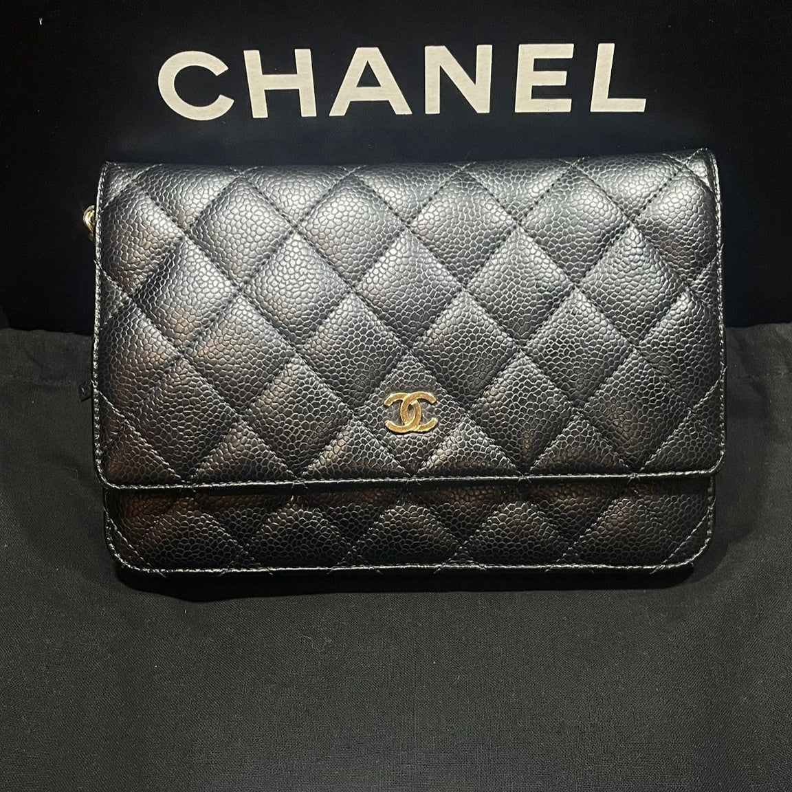 Sac Chanel Wallet on a chain cuir caviar