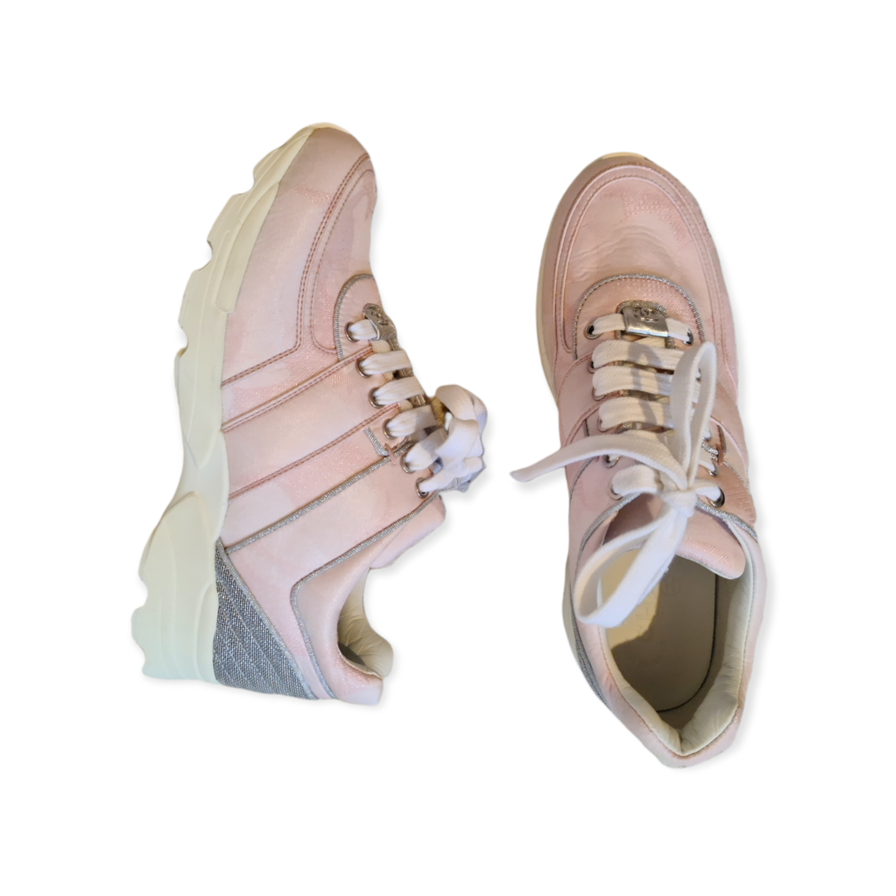 Sneakers Chanel rose et gris 37