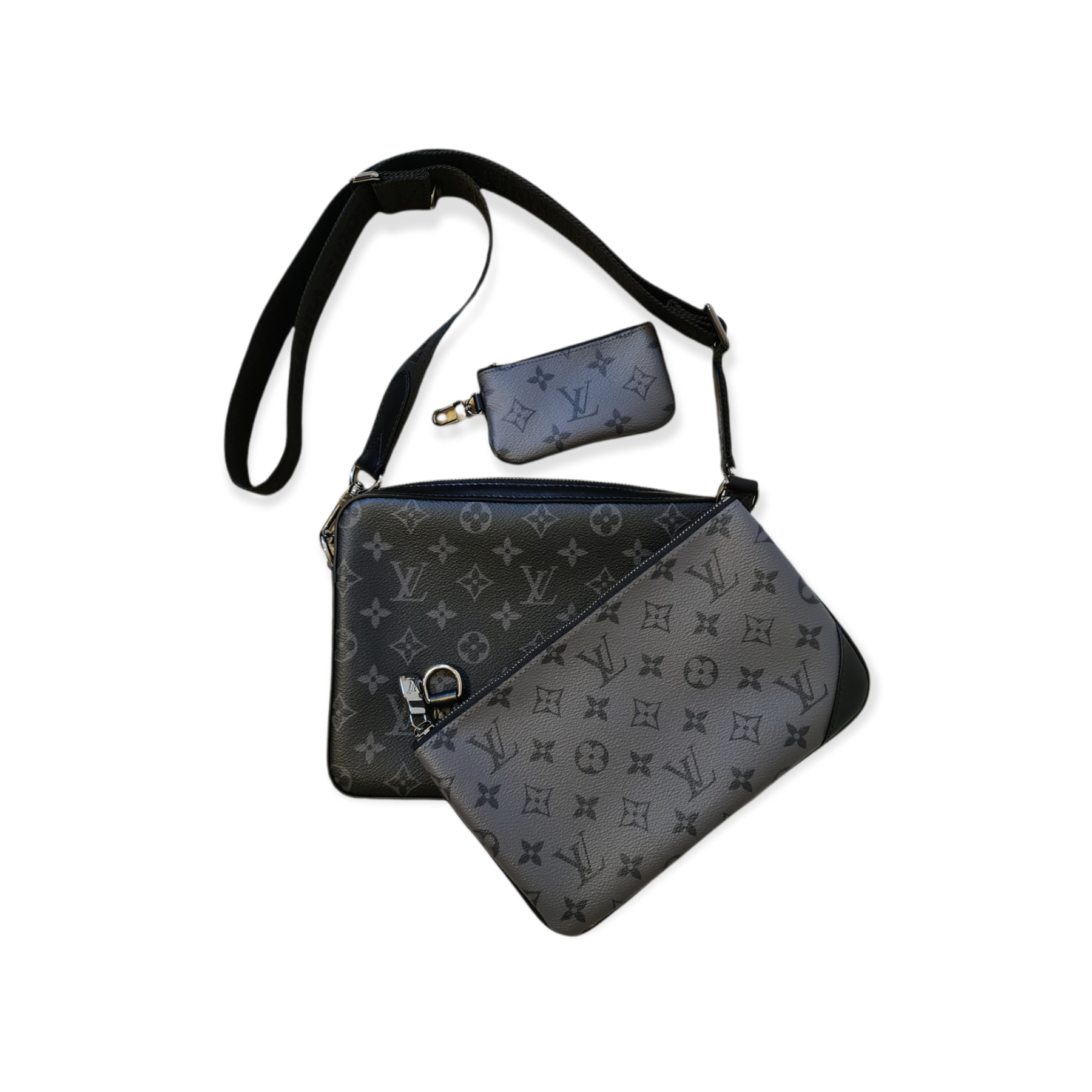 Trio Messenger toile Monogram