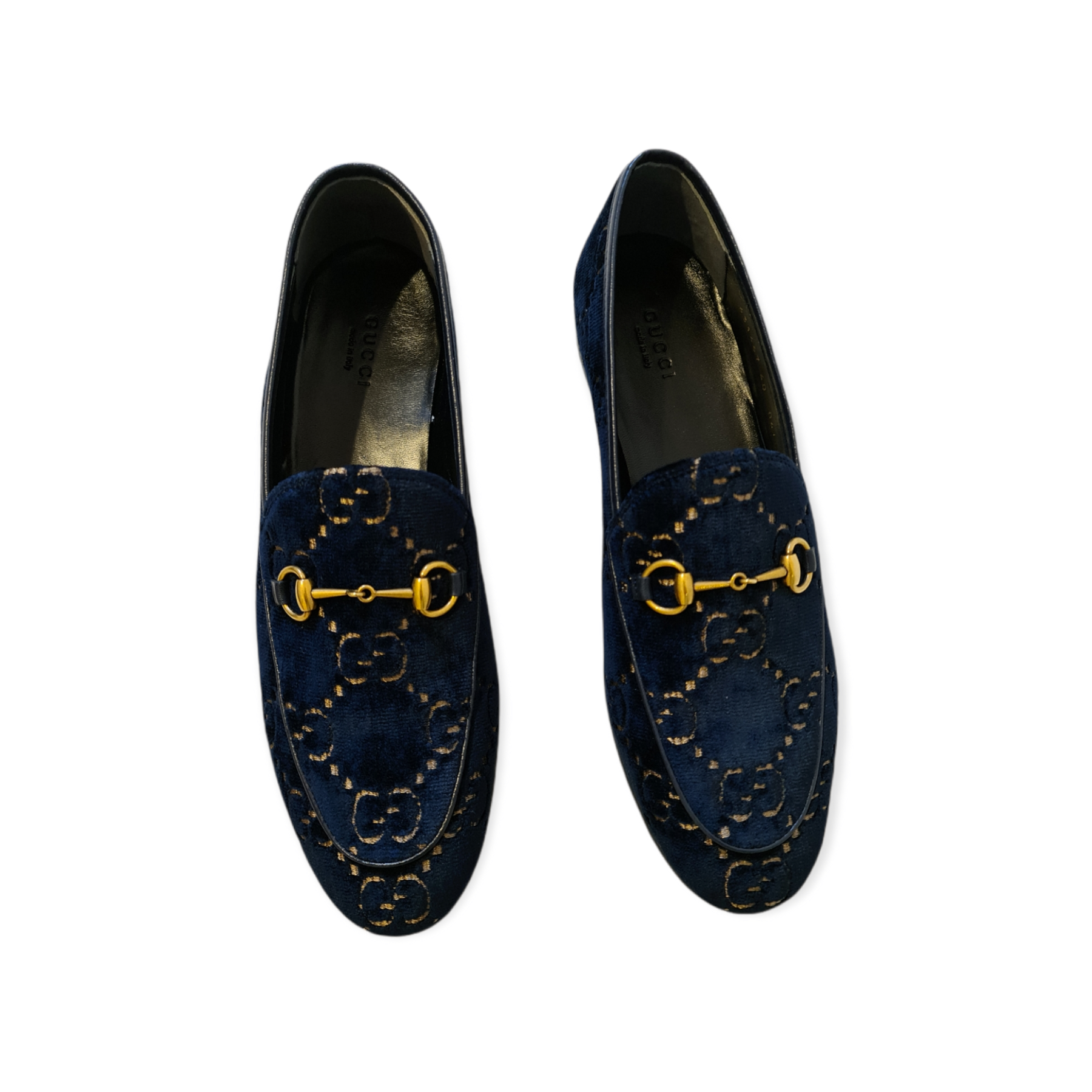 Mocassin Gucci velour bleu 40