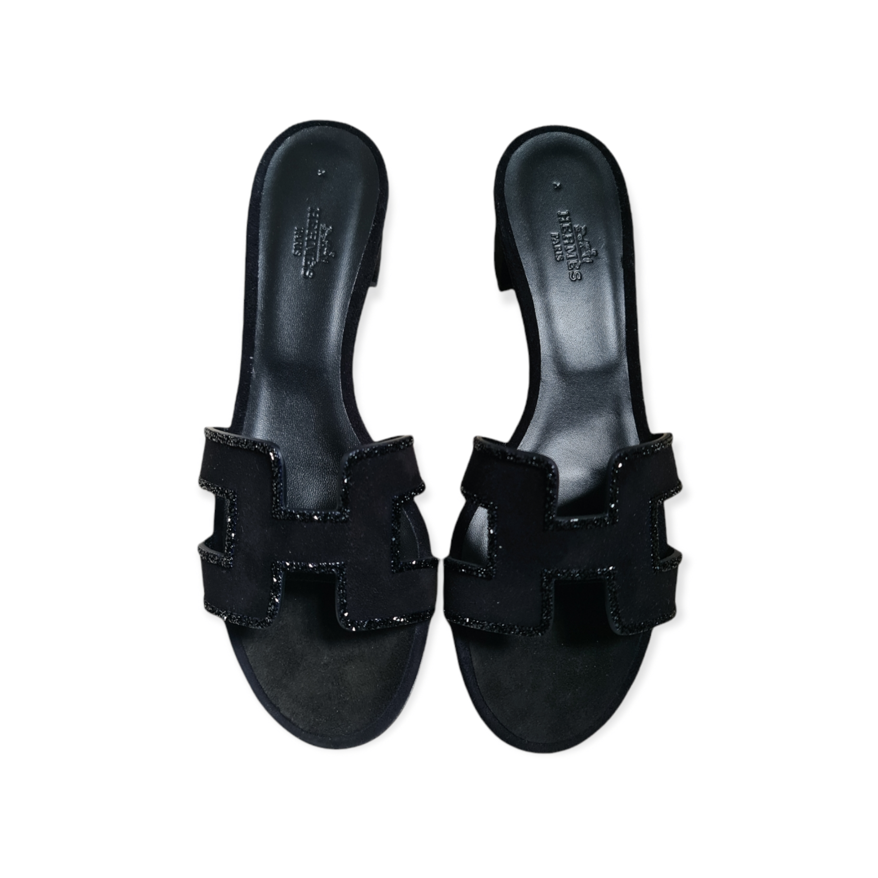 Hermès Oasis Noir et stras 38