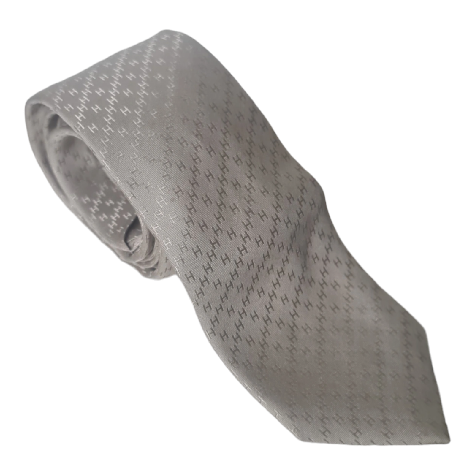 Cravate Façonnée H Hermès grise