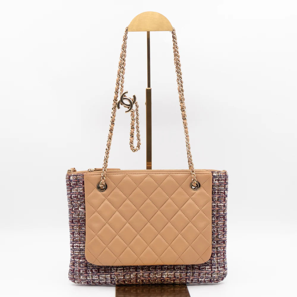 Sac Chanel cuir et tweed