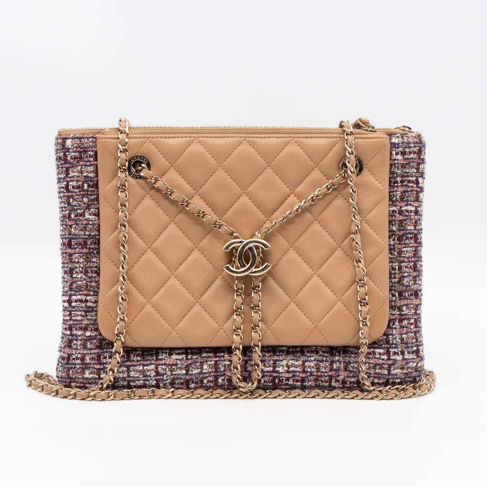 Sac Chanel cuir et tweed