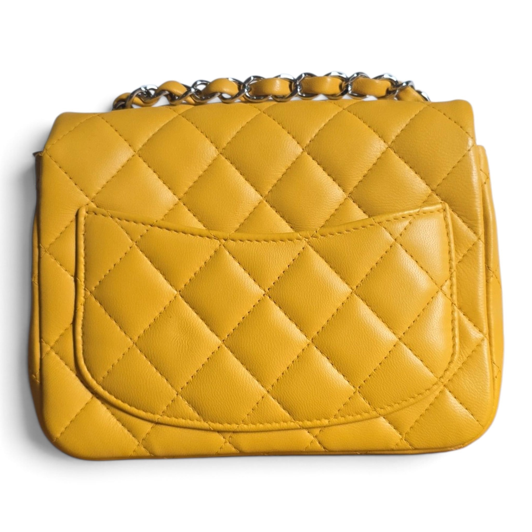 Sac Chanel timeless mini square jaune