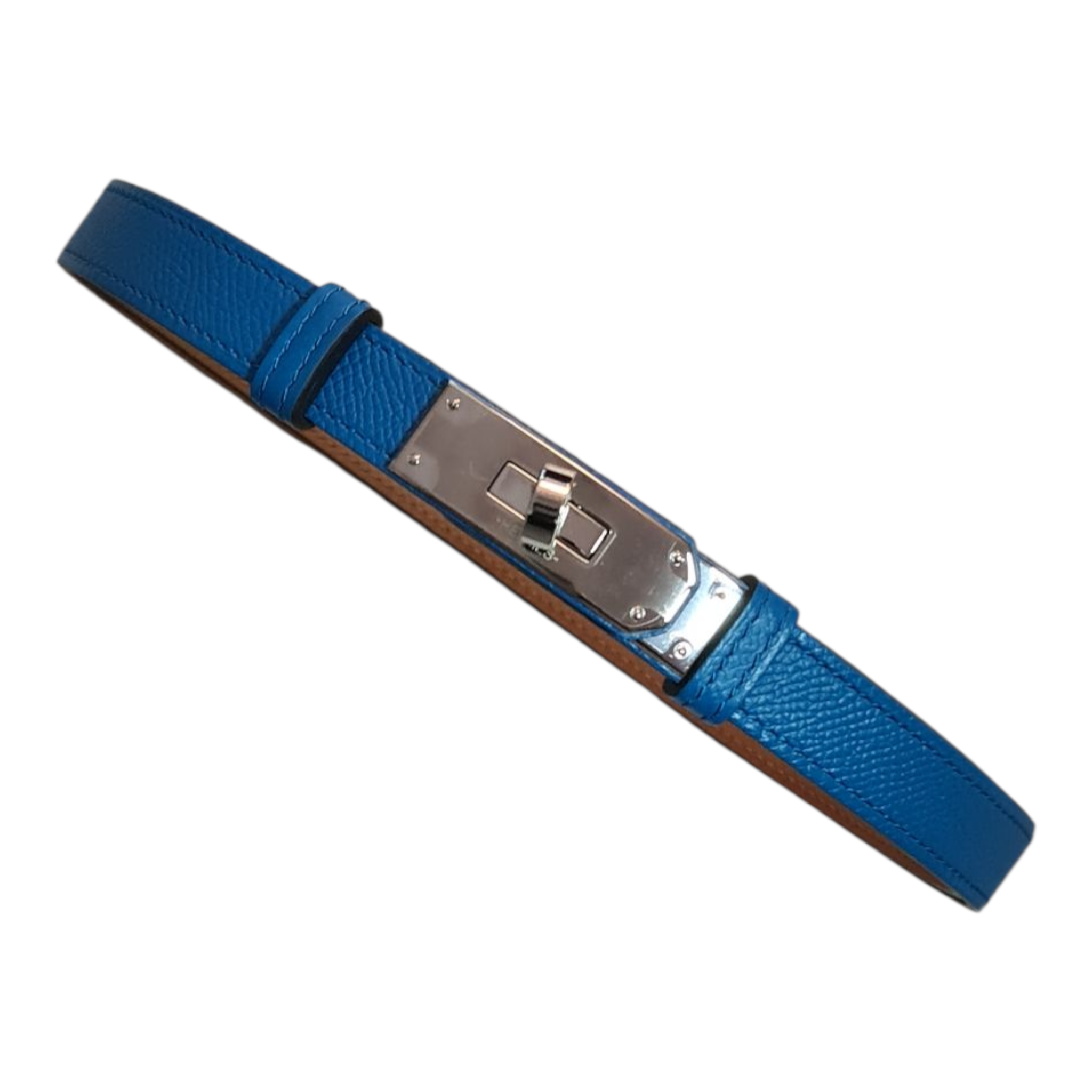 Ceinture Kelly Hermès bleu Zanzibar