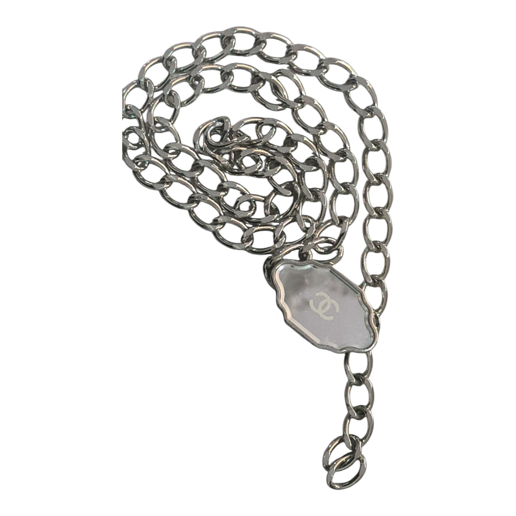 Ceinture chaine argent et CC Miroir