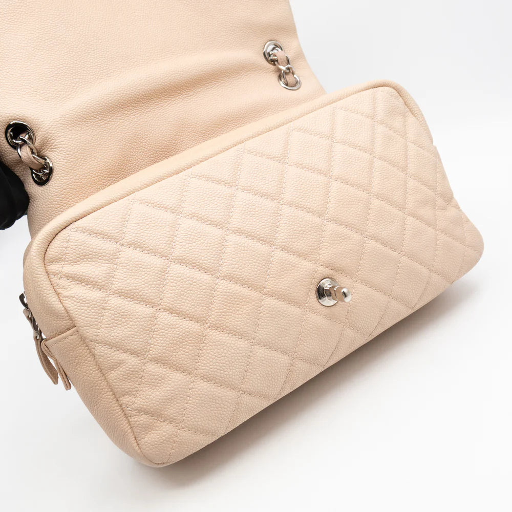 Sac Chanel cuir caviar beige