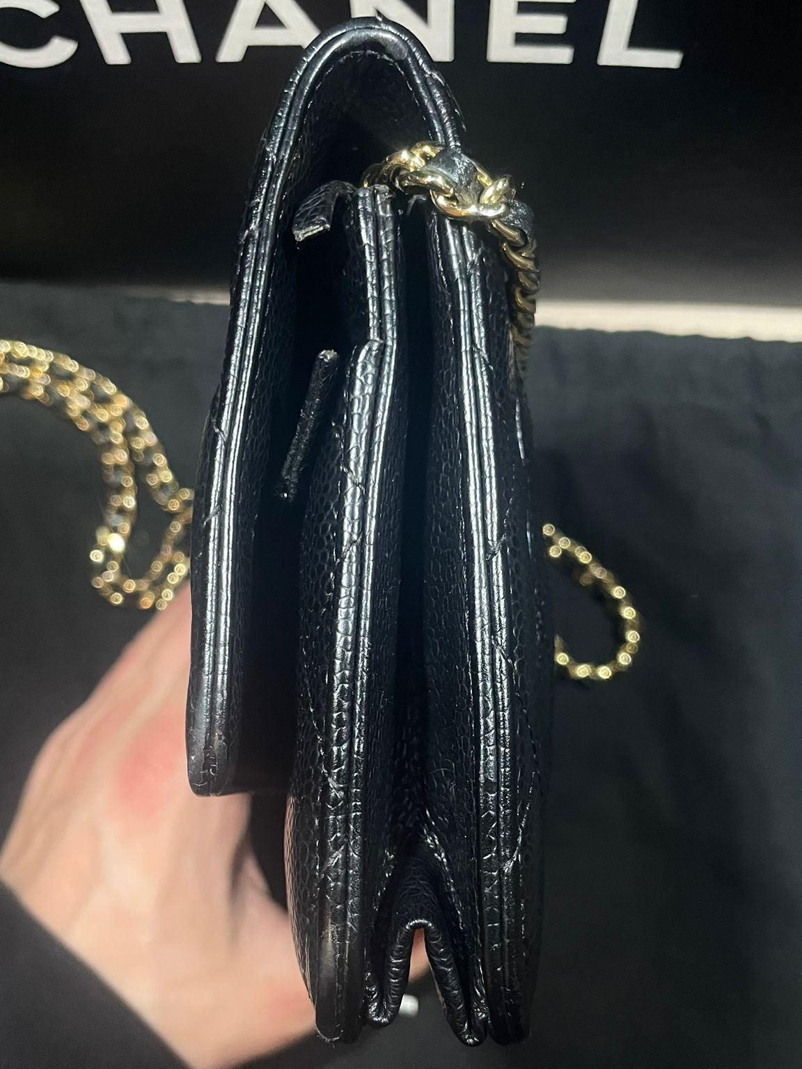 Sac Chanel Wallet on a chain cuir caviar