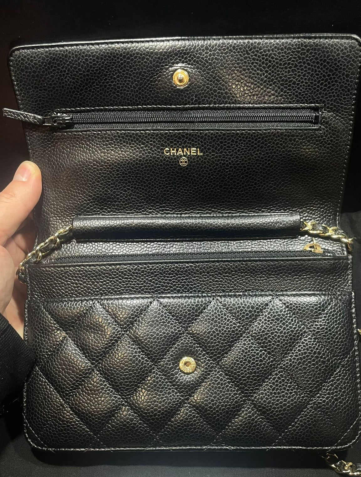 Sac Chanel Wallet on a chain cuir caviar