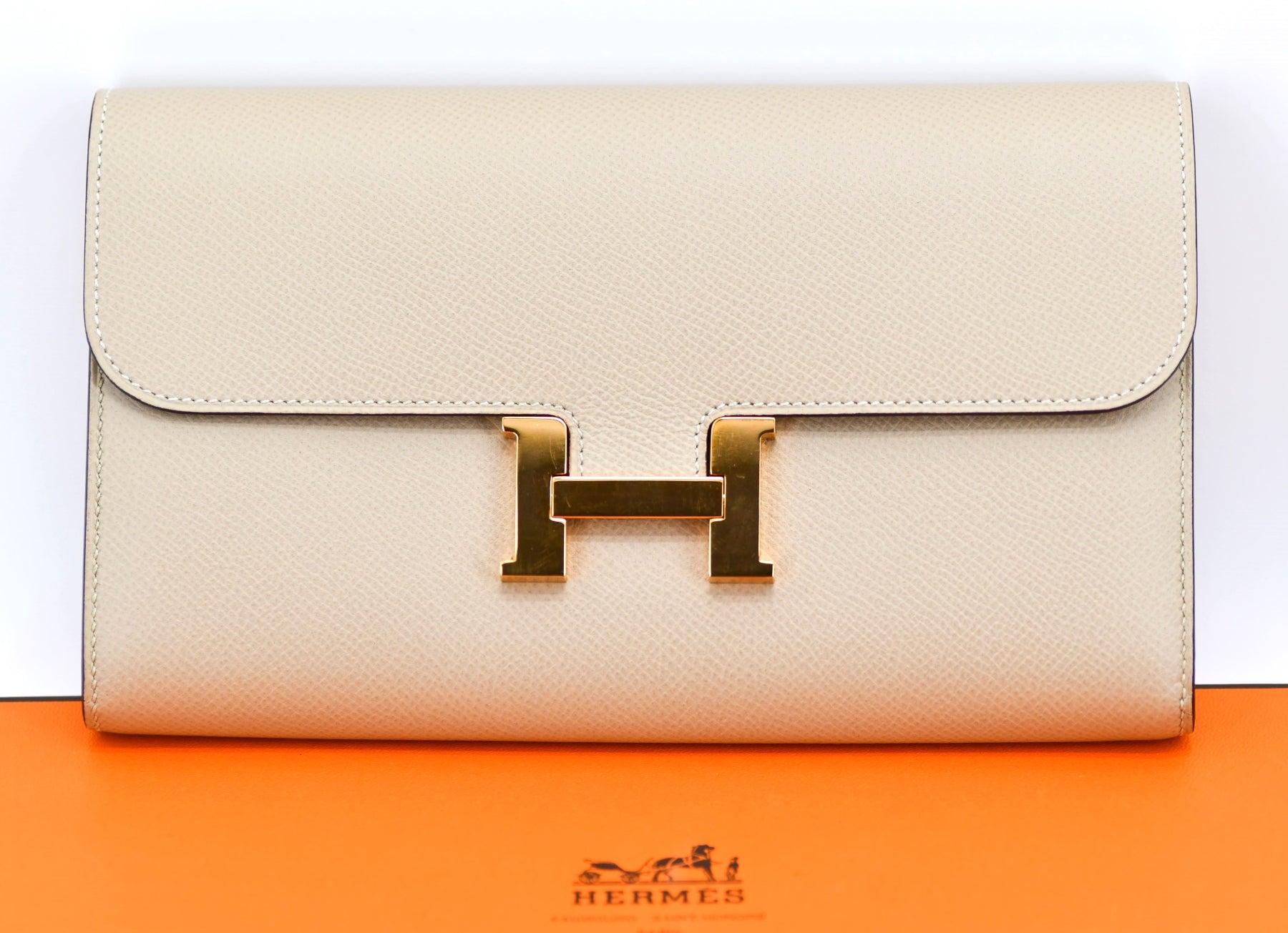 Portefeuille Hermès - constance bi color- fermoir or rose