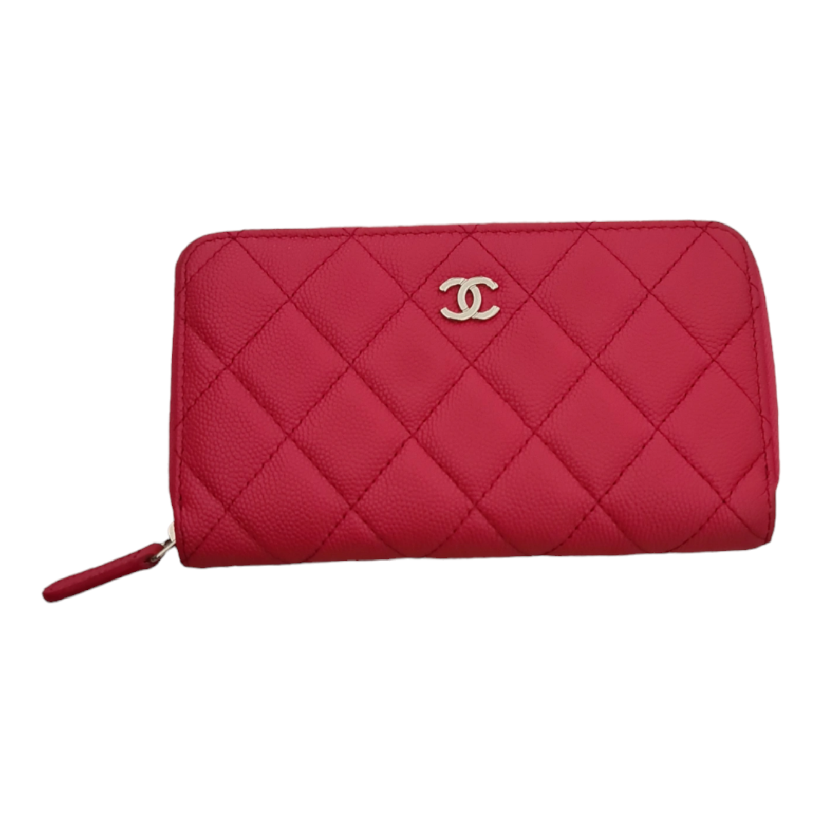 Portefeuille Chanel cuir caviar rouge