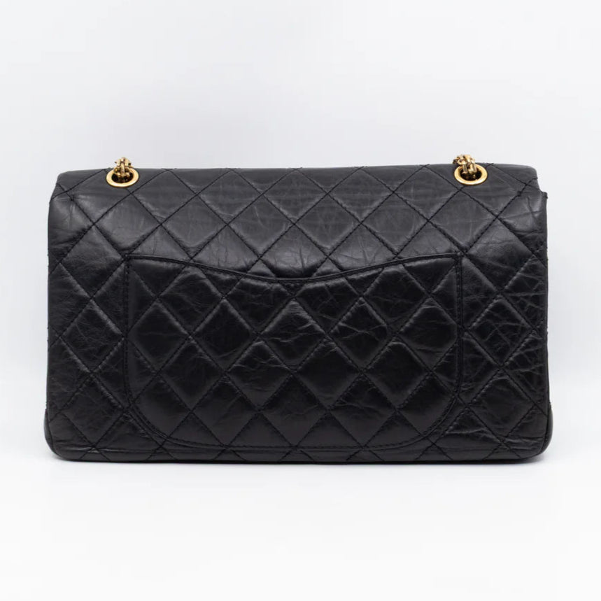 Sac Chanel 2.55 large ( 227) cuir vieilli noir