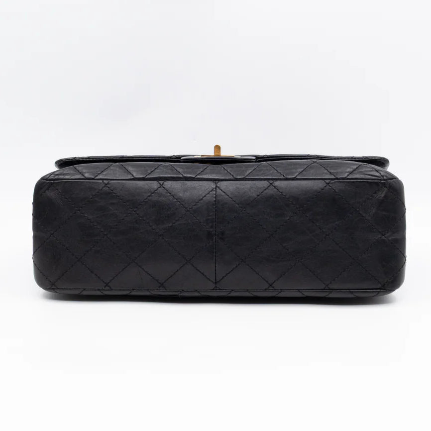 Sac Chanel 2.55 large ( 227) cuir vieilli noir