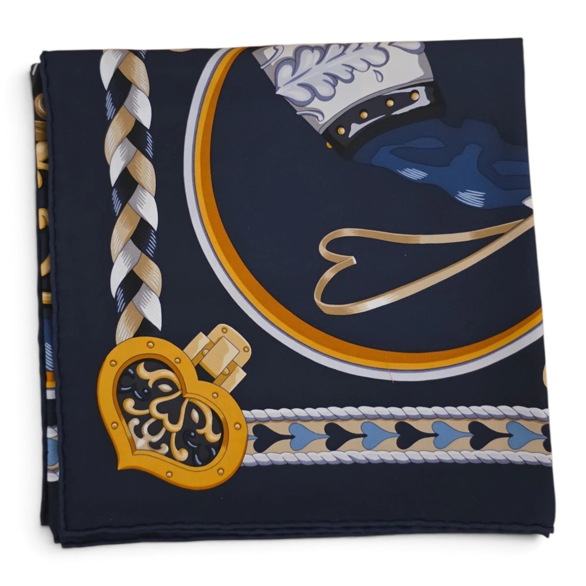 Carré Hermès 90 " Harnais de Cœur "